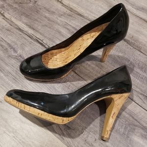 Franco Sarto patent leather black shoes